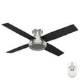 thumbnail image 4 of Hunter 52 inch Indoor Ceiling Fan No Light with Remote Control - Modern Ceiling Fan without Light, Low Profile Mount, 4 Blades, For Bedroom, Living Room, or Kitchen - Dempsey 59247, Brushed Nickel, 4 of 16