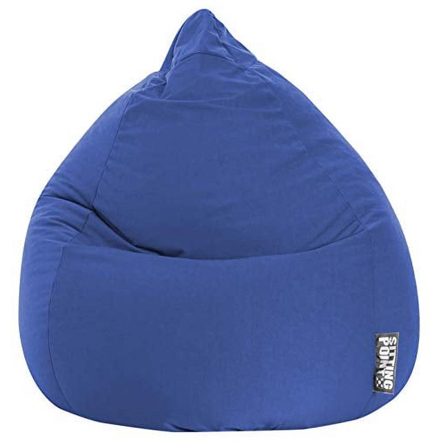 Gouchee Home Easy Collection Contemporary Polyester Microfiber Upholstered Bean Bag Chair Electric Blue