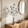 thumbnail image 2 of Artificial Silver Flower Stems Faux Metallic Roses, Bendable Branches For Home Vase Centerpiece, Wedding Party Farmhouse Table Arrangement Decor And Display, 2 of 6