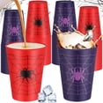thumbnail image 1 of Vasos de plástico Irenare Halloween Spider, 48 unidades, 250 ml, negro, rojo y morado, 1 of 6