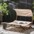 thumbnail image 4 of Double Sunbed with Canopy, Wood Yard Daybed with Shade, Outdoor chaise lounge for Two People, Poolside Loungers for Patio, Garden, Backyard, 4 of 9