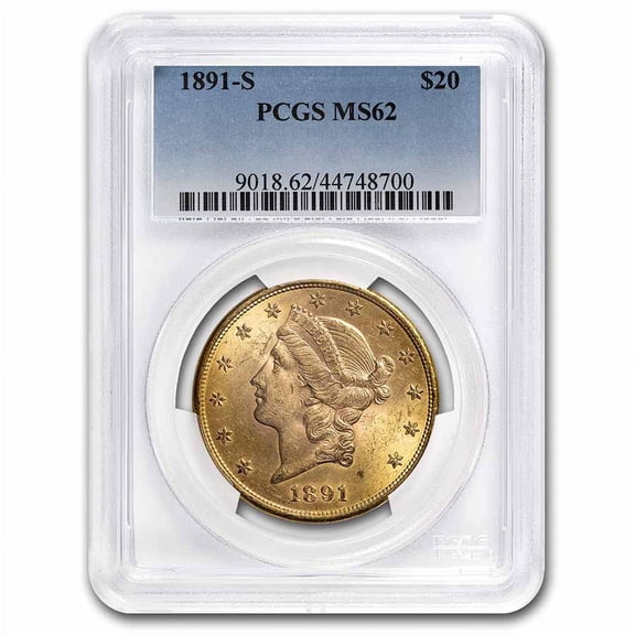 1891-S $20 Liberty Gold Double Eagle MS-62 PCGS