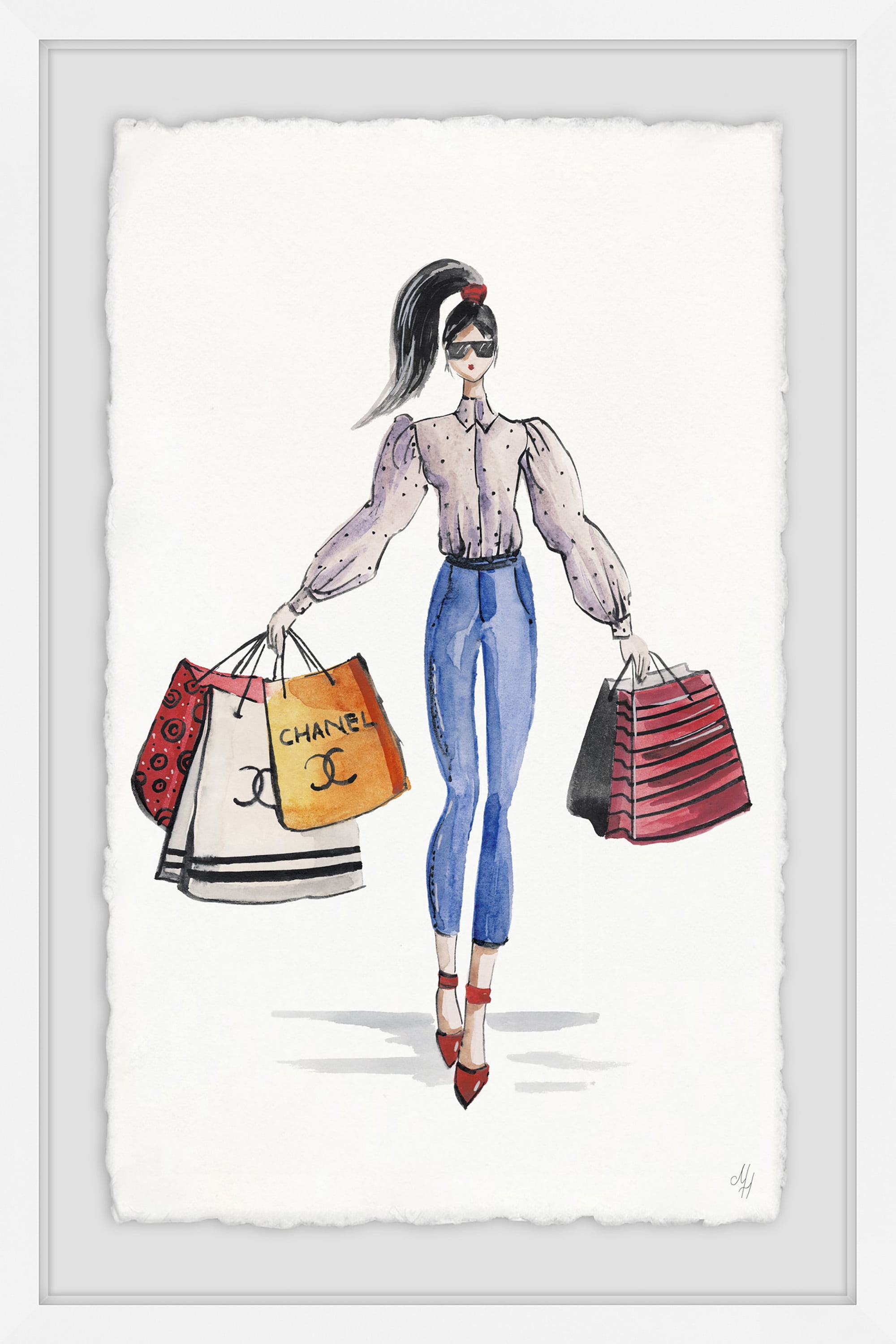 The Shopaholic Framed Painting Print