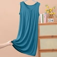 thumbnail image 2 of Amvlyk Nightgowns for Women Modal Nightgown Pleated Front Sleepshirt Mid-Length Sleeveless Nightshirt Solid Color Round-Neck Nightdress Loose Loungewear Casual Sleepwear House Dress Home Wear Pajamas, 2 of 6