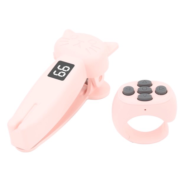 Page Turner Clicker Camera Shutter, Portable Rechargeable Remote Page Turner for Electronic Book for IOS White,Roseate