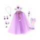 thumbnail image 5 of Conjunto de disfraz de princesa, disfraz de princesa para niñas, para festivales, juegos de simulación Púrpura, 5 of 8