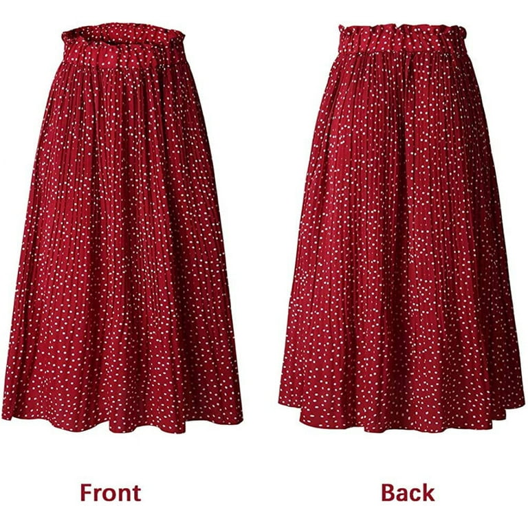 Midi Skirt Long Skirt for Women Maxi Skirt Elastic Waist Skirts with Pocket Peasant Skirt High Waist Skirt