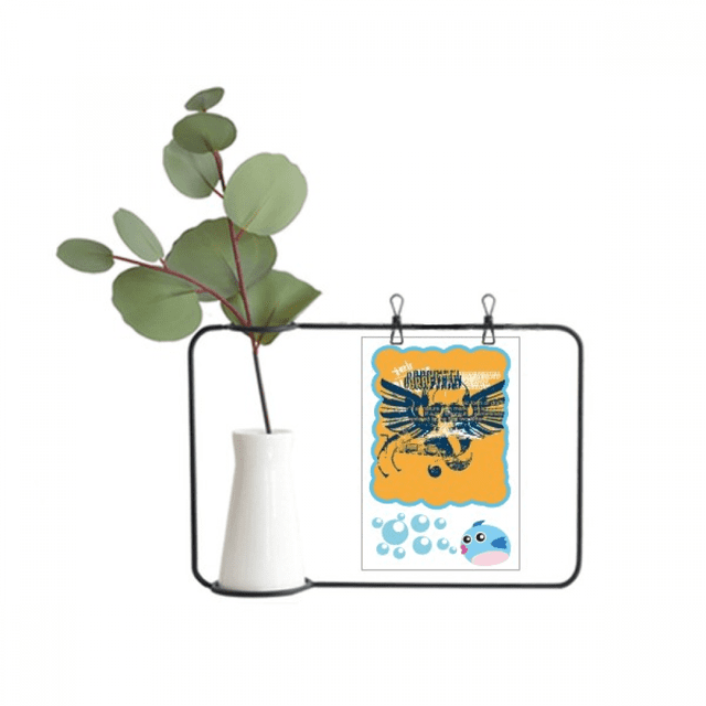 Vases Suspendus en Verre Transparent Graffiti de Rue avec Ailes Bleues et Orange pour Décoration