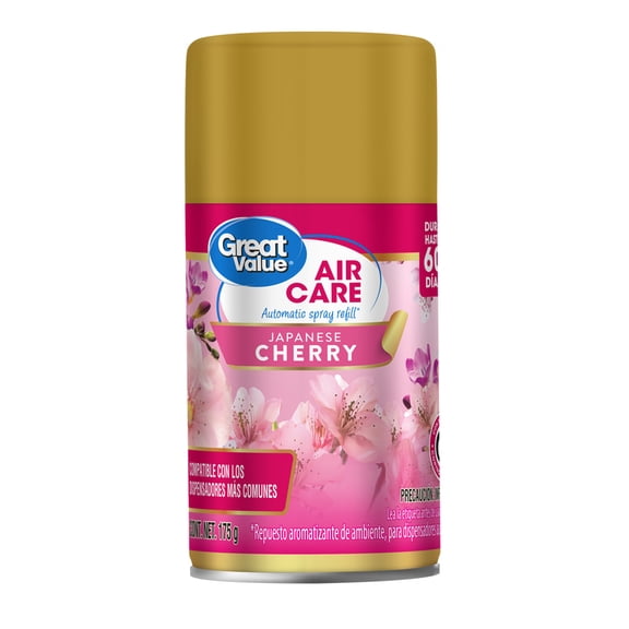 Repuesto de aromatizante ambiental Great Value en aerosol aroma cereza japonesa 175 g