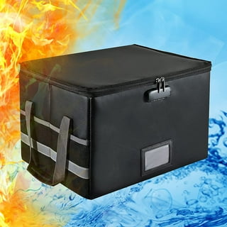 Bentism Fireproof Document Box with Lock File Document Organizer 2000 Fireproof & Waterproof Document Bag 2 Layer Portable File Box with Handle, Adult
