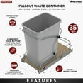 thumbnail image 4 of Rev-A-Shelf Single 35 Qt Pull Out Trash Containers, Gray, 54WC-1535SC-17-1, 4 of 11
