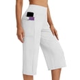 thumbnail image 2 of BUIGTTKLOP Capri Pants for Women High Waisted Yoga Capris Straight Wide Leg Stretchy Pull on Cropped Pants, 2 of 6