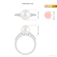 thumbnail image 5 of ANGARA South Sea Cultured Pearl Ring with Graduated Diamonds in 14K White Gold for Women | June Birthstone, Birthday, Anniversary, Jewelry Gift for Women | Pearl Ring, 5 of 8