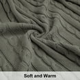 thumbnail image 3 of Organictune Cotton Cable Knitted Throw Blanket, Lightweight and Breathable Soft Blanket for Sofa and Bed, 51" x 67", Gray, 3 of 5