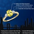 thumbnail image 2 of Gem Stone King 10K Yellow Gold Canary Mystic Topaz and White Moissanite 3-Stone Ring for Women | 1.76 Cttw | Oval 8X6MM | Gemstone November Birthstone | Size 5, 2 of 6