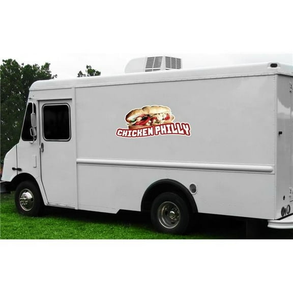 12 in. Chicken Philly Concession Decal Sign - Cart Trailer Stand Sticker Equipment