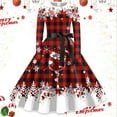 thumbnail image 1 of Vestidos de Verano Para Mujer Vestido de Navidad de Manga Larga Con Cuello Redondo y Lazo Vestido Elegante de Fiesta Con Cintura En A, 1 of 3