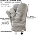 thumbnail image 2 of Oven Mitts, with The Heat Resistance of Silicone and Flexibility of Cotton, Recycled Cotton Infill, Terrycloth Lining, 480 F Heat Resistant Pair Grey, 2 of 7