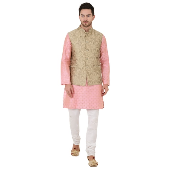 eloria Men's Nehru Jacket Waistcoat Indian Waistcoat Blazer Jacquard Jacket
