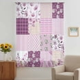 thumbnail image 3 of Boho Purple Flowers Sheer Curtains 63 Inches Long, Spring Floral Botanical Patchwork Vintage Light Filering Curtains, Breathable Simi Curtain Privacy Drapes for Living Room Bedroom Window Treatment, 3 of 9