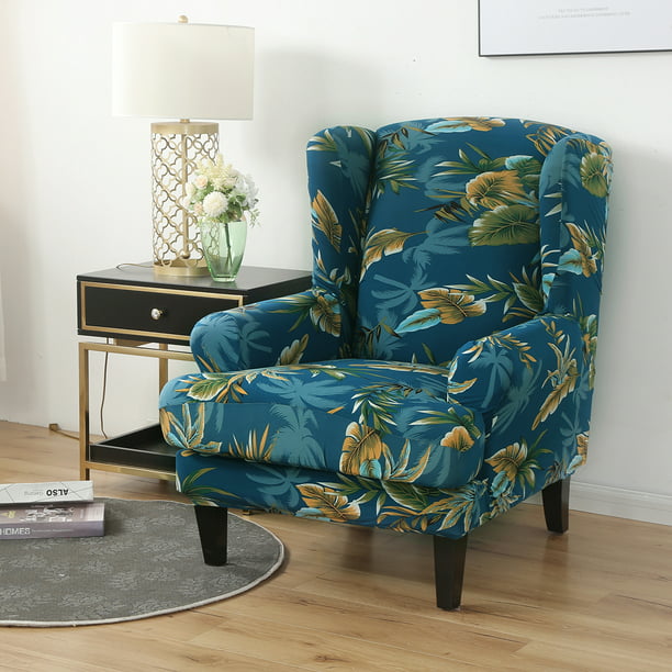 SHANNA Wing Chair Slipcovers Stretch Wingback Armchair Covers Polyester ...