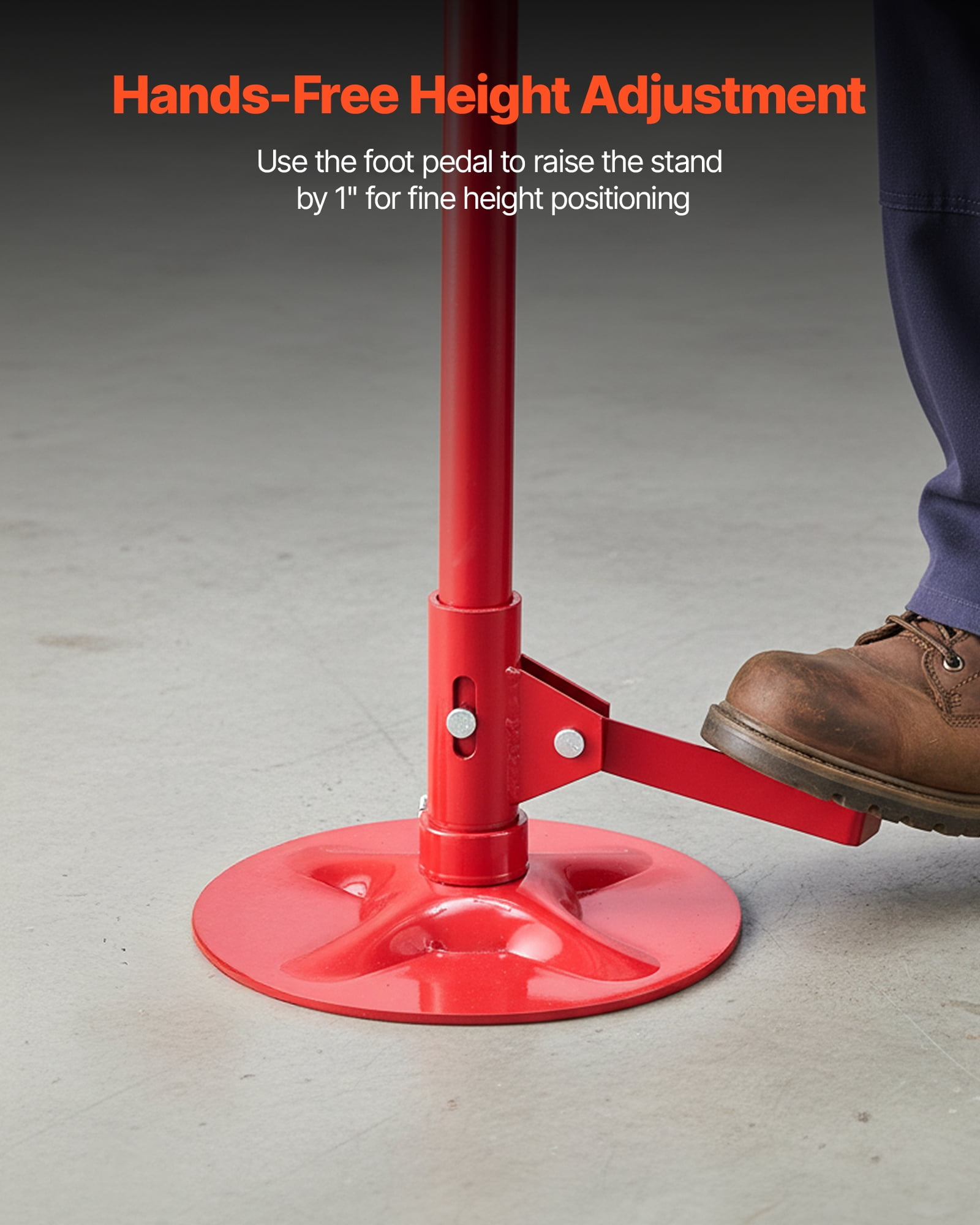 VEVOR Underhoist Support Stand, 3/4 Ton (1653 lbs) Capacity Under Hoist Jack Stand, Lifting from 51.97" to 80", Bearing Mounted Spin Handle, Foot Pedal, 12" Diameter Base, Support Vehicle Components