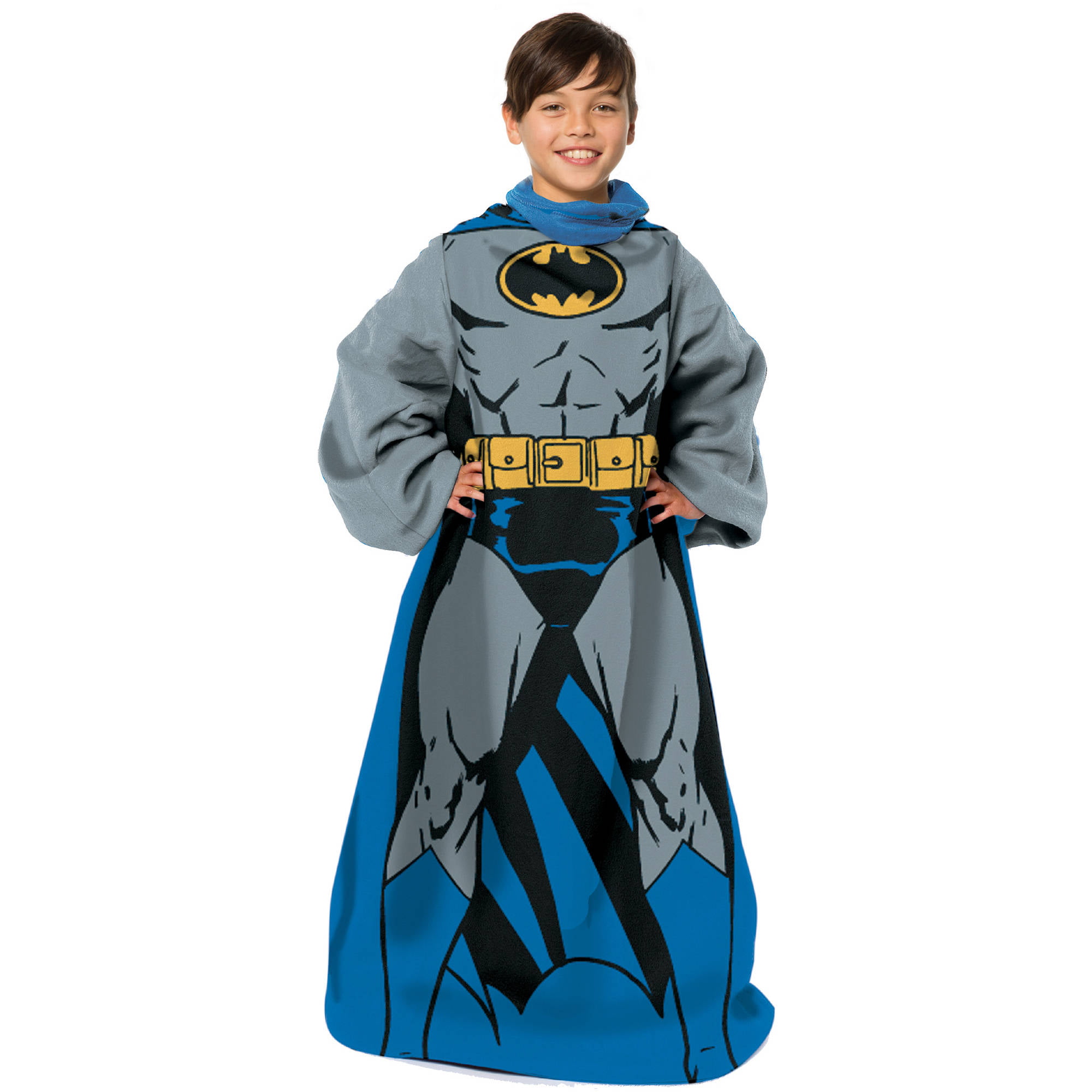 DC Comics Batman Comfy Kids Blanket w/ Sleeves 48'' x 48'' 