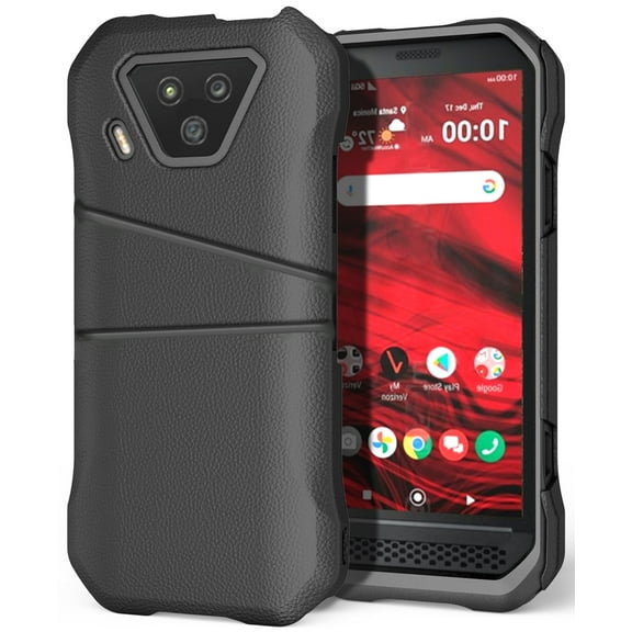 Nakedcellphone Case Compatible with Verizon Kyocera DuraForce Ultra 5G UW (E7110), Mobile Wallet Phone Cover Vegan Leather Slim Hard Shell [with Credit Card Slots]