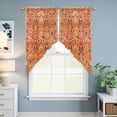 thumbnail image 6 of Boho Orange Kitchen Window Curtains, Swag Curtains Valance for Bedroom Living Room Bathroom, Country Style Bohemian Floral Retro Tribal Rod Pocket Window Curtain Block Drapes 2 Panels 36"x45", 6 of 9
