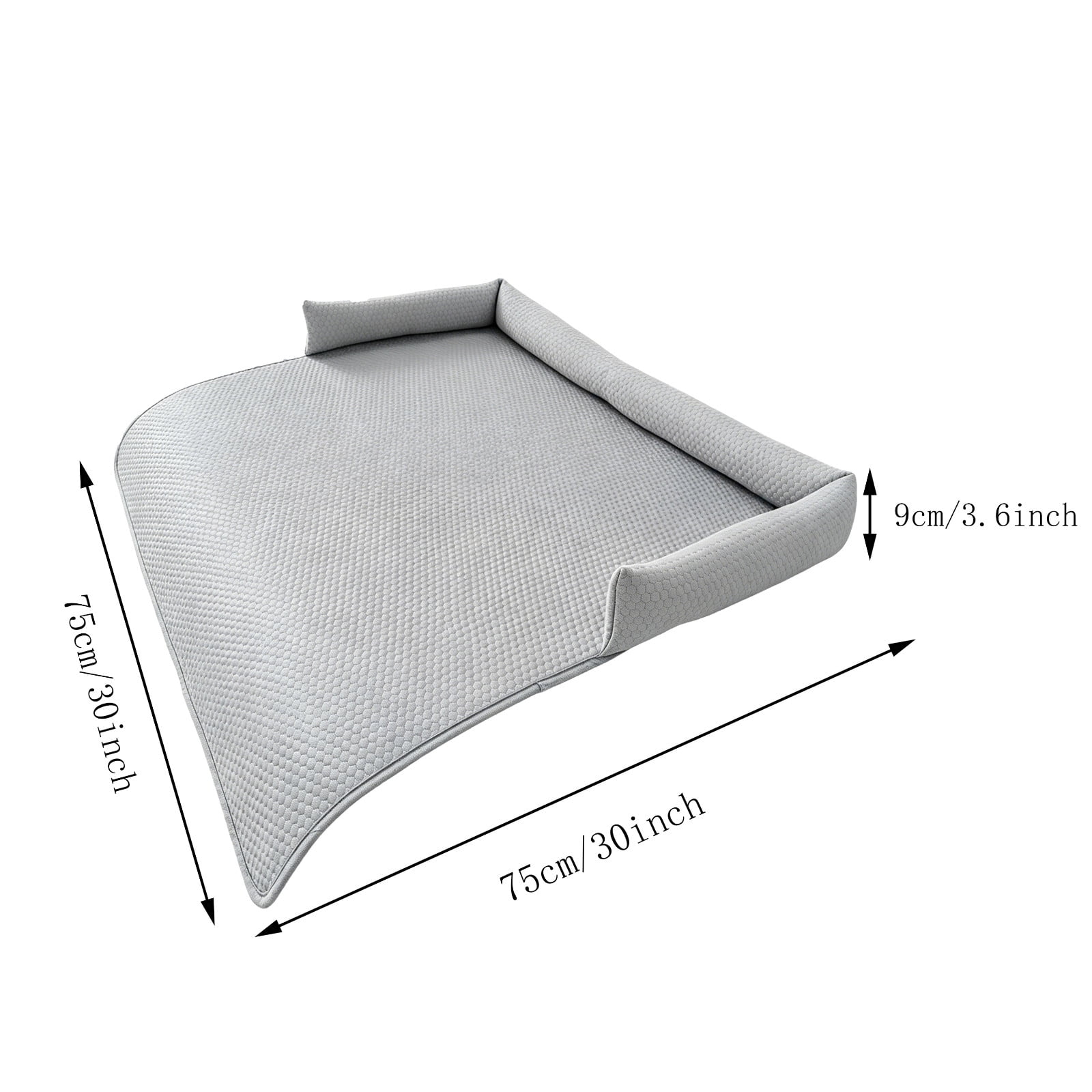 COM1950s Washable Pet Sofa Mat for Cats and Dogs, Cooling Breathable Couch Cover, 3-Sided Bolster Furniture Protector, Soft Multi-Use Mat for Sofa Floor or Pet Bed