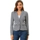 thumbnail image 1 of Blazer a rayas con cierre de botón y bolsillo con solapa con muesca para mujer Naval Blanca L, 1 of 6