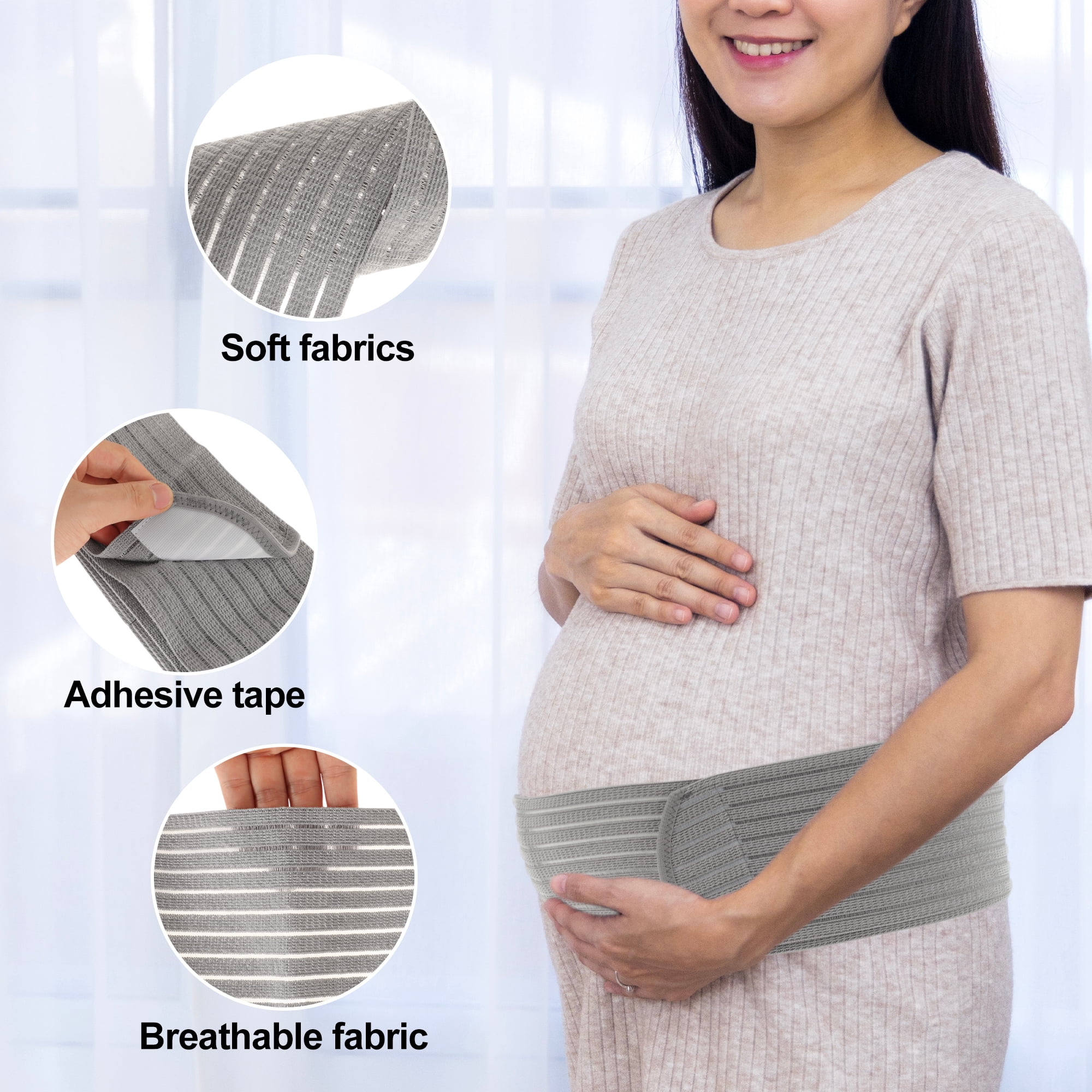 Unique Bargains Adjustable Pregnancy Belly Band 1 Pc Medium Gray