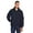 Navy/ Black, variant on Harriton M740 Unisex Fleece Lined Nylon Jacket-Navy/ Black-2XL