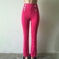 thumbnail image 3 of Women Flared Pants High Waisted Trousers Wide Leg Lounge Pants Slim Fit Loungewear, 3 of 3