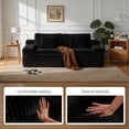 thumbnail image 6 of HipyMo 75" Corduroy Cloud Sofa, 2-Seater Loveseat Couch in a Box with Deep Seat, No Assembly Boneless Sofa for Living Room, Apartment, Office, Black, 6 of 9