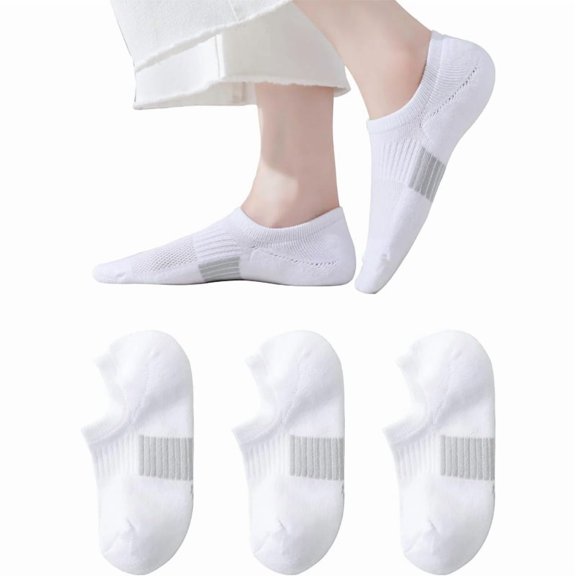 GASTROPOD Thick No Show Socks for Women Athletic Ankle Socks Cushioned Running Low Cut No Show Socks Non Slip 3/6 Pairs