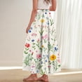 thumbnail image 6 of Oksale Womens Maxi Skirts with Pockets Vintage Flowy Boho Skirt Elastic High Waisted Plus Size Skirts 2026 White 3XL, 6 of 9