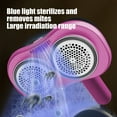 thumbnail image 4 of Rechargeable Fabric Shaver Lint Remover with Blue Light Cleaning 12 Blade Rotary Head USB Charging Gray Purple Pink, 4 of 6