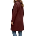 thumbnail image 5 of Tqcoqu Women's Coat Fall Winter Casual Single Breasted Overcoat Mid-Length Notched Lapel Coat, 5 of 9