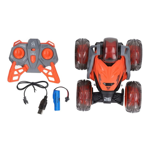 Wheel Stunt Car Toy 2.4G Remote Control 360 Degree Rotating Flip RC Car for Kids Orange
