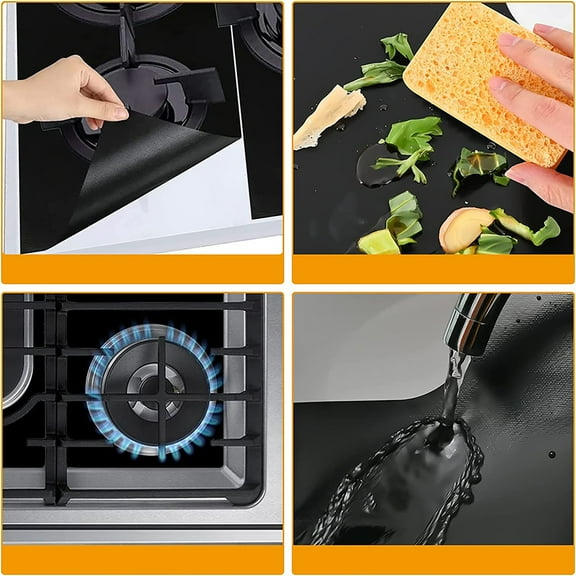 Hilingoto Clearance [Order Note: Single Sheet Shipped Rolled Up] Gas Stove Anti-Fouling Mat, Square Oven Liner for Kitchen Stovetop Oil Drip Pans Stoves Bib Liners Cooktop Replacement Guard And Range