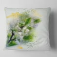 thumbnail image 2 of Designart Cherry Branch with Leaves and Flowers - Flower Throw Pillow - 16x16, 2 of 5