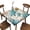 Blue Green Ocean Turtle, variant on Elastic Edge Fitted Square Tablecloth, Blue Green Ocean Turtle Polyester Table Cloth, Great for Outdoor Home Kitchen/Parties/Holiday Dinner, Fit for 36" x 36"Square Table