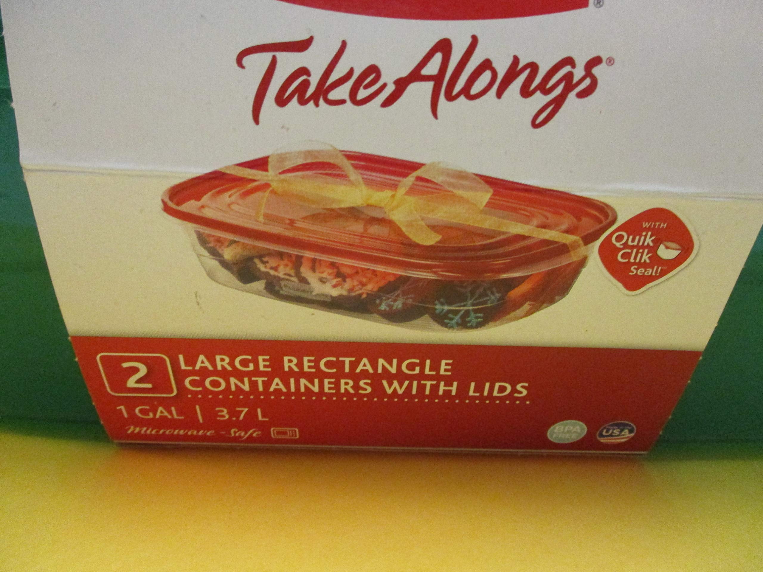 Take Along Large Rectangle Storage Containers 1 Gallon 2 Pack