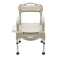 thumbnail image 5 of Portable Toilet Chair, Modern Grey White Bedside Commodes Chair, Height Adjustable Commode Toilet for Home Use, 5 of 23
