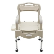 TFCFL Heavy Duty Toilet Chair Height Adjustable Bath Seat Mobile Commode Toilet Chair For Adult Senior 250kg