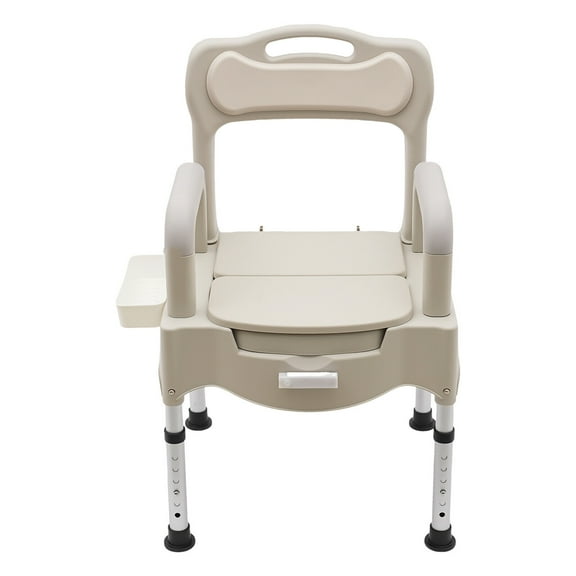 TFCFL Heavy Duty Toilet Chair Height Adjustable Bath Seat Mobile Commode Toilet Chair For Adult Senior 250kg