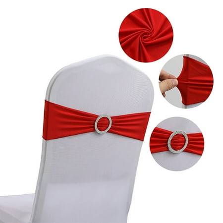 

Hotel Wedding Banquet Chair Back Cover Decoration Free Bow Chair Cover Chair Streamer Elastic Strap