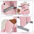 thumbnail image 3 of Qaba Kids Plush Ride-On Rocking Horse with Bear Toy,Children Chair with Soft Plush Toy & Fun Realistic Sounds,Pink,Pink Wood Toys Kids Bikes Riding Toys, 3 of 10