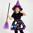 thumbnail image 5 of Mifsaly 3 Pack Kids Girls Halloween Witch Costume Sets Tutu Skirt, Magic Brooms and Witch Hat for 4-10 Years, 5 of 6